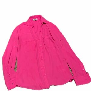 Express Hot Pink Button-Down Shirt